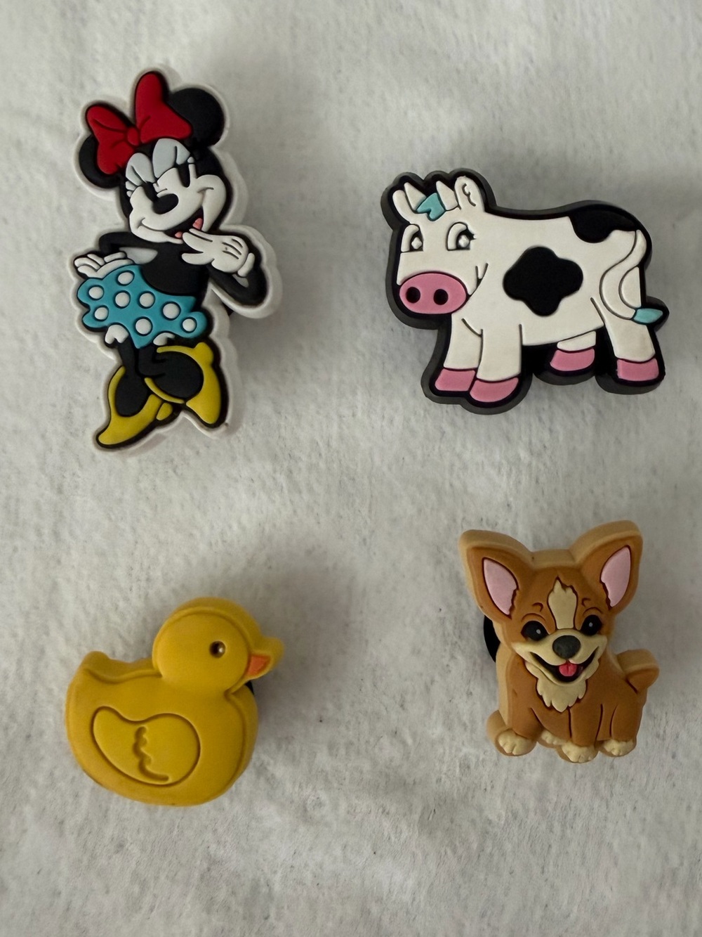 CROCS Jibbitz Set - Minnie Mouse, Cow, Dog, Duck